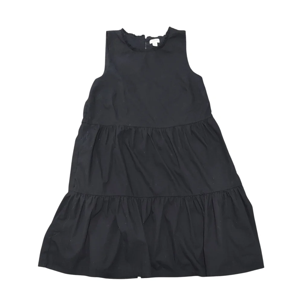 J. Crew Re-Imagined Black Tiered Women's Midi Dress Size 8